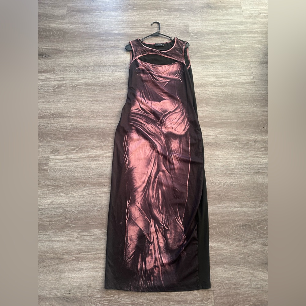 Cider Black and Pink Maxi Dress